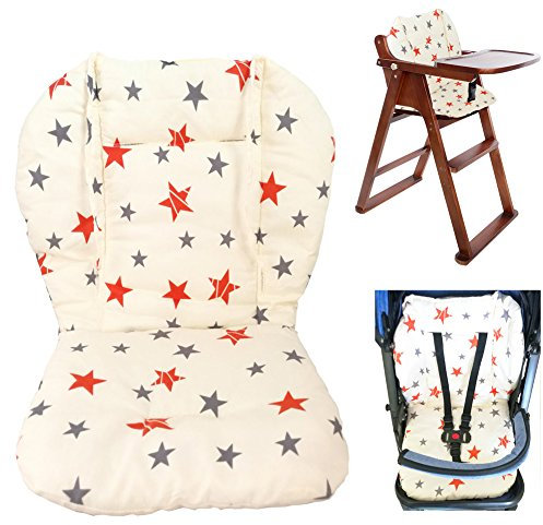 Colchoneta Silla de Paseo Bebe,Universal Colchoneta Silla de Paseo Bebé Verano Transpirable Silla Alta Cojín Funda Trona Colchoneta Bebe Niño Niña Unisex(Estrellas)