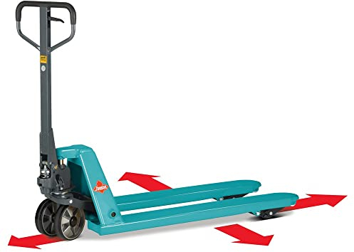 Ameise 4-Wege-Hubwagen PTM | 2.500 kg Tragkraft | 1.150 mm Gabellänge | Lenkrad/Gabelrolle aus robustem Polyurethan | Einfach-Gabelrollen | Palettenhubwagen