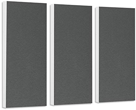 platino24 Schallabsorber COLORE aus Basotec G+ I Akustikpaneele mit Akustikfilz I 3 Wand-Paneele in Granitgrau I Akustikplatten zur Schalldämmung in Büro, Studio & Wohnung
