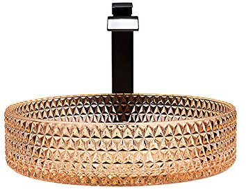 Shower Set Orange Lavabo Vasque en Verre, Lavabo Lave-Mains Cylindre Vasque à Poser Monter Salle de Bain Lavabo Vasque avec Drain, Robinet Noir Cascade, 400mm * 400mm* 105mm