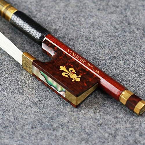 Violin Parts 127V 4/4 Size Violin Bow Hybrid Carbon Fiber Pernambuco Skin Stick Snakewood Frog Violin Parts Accessories