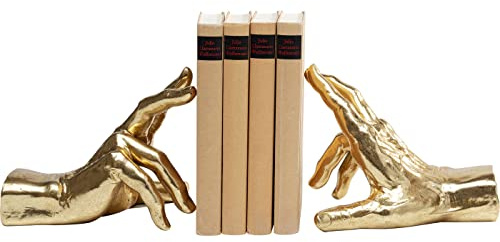 Kare Lot de 2 Serre-Livres Design Holding Fingers - en Deux Parties - Deux Mains - Doré - Hauteur de l'article : 21 cm, Or