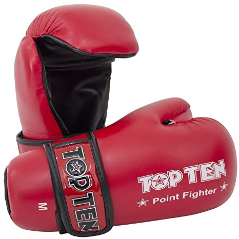 Top Ten Competition Vinyl Semi Contact Gloves - Red (Large)