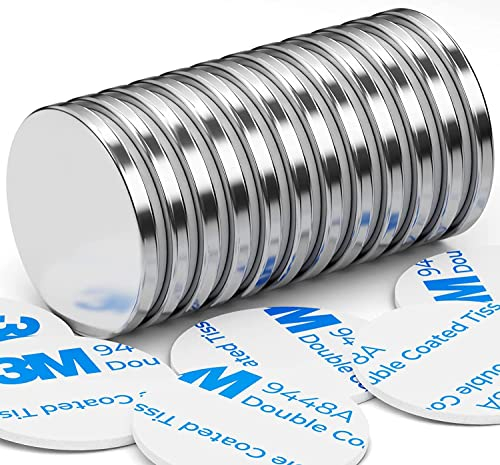Grtard 12 Stück Stark, 30 x 3 mm 8 KG Ziehen Neodym Magnete Extra Stark, Kühlschrankmagnete mit Doppelseitigem Kleber, Starke Magnete Permanente Seltenerdmagnete für Whiteboard, Werkzeug, Handwerk