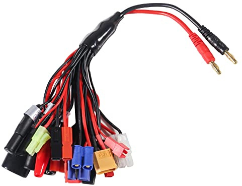 19 in 1 RC Lipo Battery Charger Adapter Connector Splitter Wire Octopus Convert Wire, Banana Plug Multi Charger Adapter Lead Cord for RC Part Multi Charging Plug