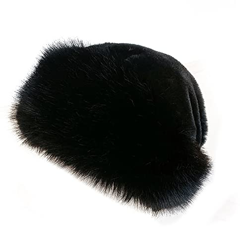 Herbests Fellmütze Pelzmütze Damen,Wintermütze mit Fleecefutter Damenmütze Faux Fuchs Pelz Warm Weich Russische Kunstpelzmütze Klassische Russische Kosakenmütze für Reisen, Skifahren, Wandern