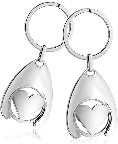 com-four® Porte-clés Ange Gardien avec jeton de caddie, Ange avec jeton | ange avec puce pour achats amovible pour le panier