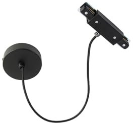 QAZQA I voeding met ronde montageplaat voor 1-fase rail zwart - Jeana