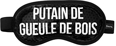 FISURA - Maschera gel freddo P*tain geule de bois. Maschera gel nera per occhi freddi. Mascherine Caldo Freddo per Rilassare. Maschera rinfrescante per gli occhi con messaggio. 18,5 cm x 9 cm