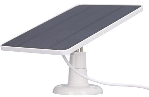 Solar Panel Battery Charger, 10W High Efficiency Continuous Charging for Outdoor Security Cameras Monocrystalline Silicon ABS Micro USB 5V 1 Pack