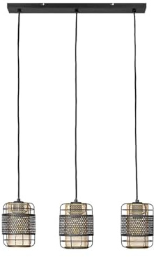 Ceiling Light 'Eudoria' dimmable (Modern) in Black Made of Metal for e.g. Living Room & Dining Room (3 Light Sources, E27) from Lindby | Ceiling lamp, lamp