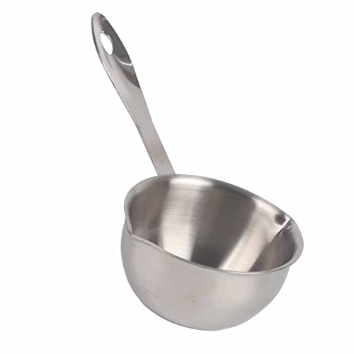 Butterpfännchen Gasherde, Mini Kochtopf 10cm Klein Edelstahl Milchtopf Buttertopf Stieltopf 300ml mit zwei Ausgießer Schmelztopf für Alle Herdarten Geeignet Spülmaschinenfestes Backwerkzeug