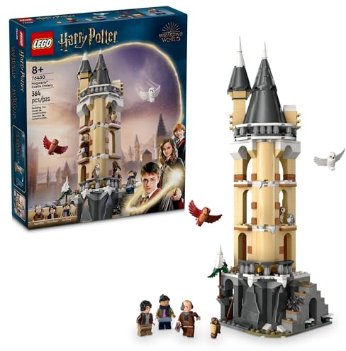 LEGO Harry Potter Hogwarts Schloss Owlery Spielzeug, Zauberwelt Fantasie-Spielzeug für Mädchen und Jungen, Harry Potter Schloss Spielset mit 3 Charakteren, Geburtstagsgeschenkidee für Kinder ab 8