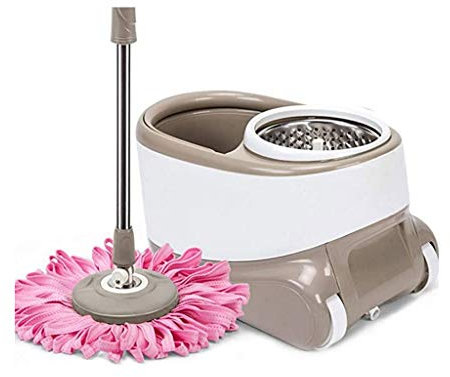 Trapeador Giratorio 360, para trapeadores de Limpieza de Pisos y Sistema de Cubo con Ruedas, con Orificio de Drenaje