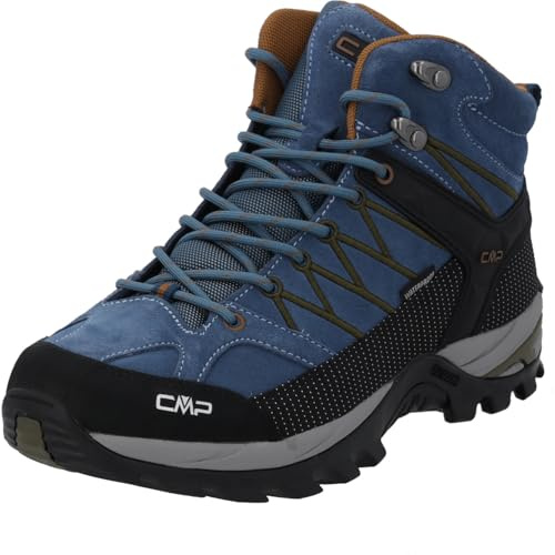 CMP Rigel Mid Trekking Shoes WP, Walking Shoe Homme, Bluestone-Rubber, 42 EU, Bluestone Rubber, 42 EU