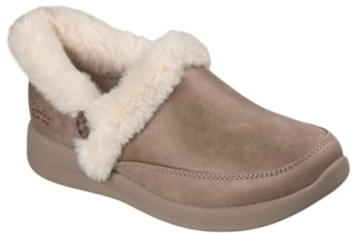 Skechers Dam mysig Escape toffel, Taupe Performtex Fuskpäls, 36 EU