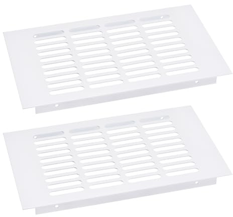 QUARKZMAN Cubierta de Rejilla de Ventilación de Conductos de Aire, 2 Unidades 250 x 150 mm - Cubierta de Rejilla de Ventilación de Malla de Aleación de Aluminio (Blanco)