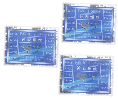 jojofuny Lot De 3 Vis Dhorloger En Acier Inoxydable 10 Tailles Différentes Pour La Réparation De Montres 1 000 Pièces X 3
