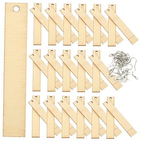 STOBOK Holzohrring-rohlinge Diy Ohrringe Naturholz-ohrring-ornamente Mit Ohrhaken Zum Selbermachen Schmuck-material Zum Basteln Von Ohrringen