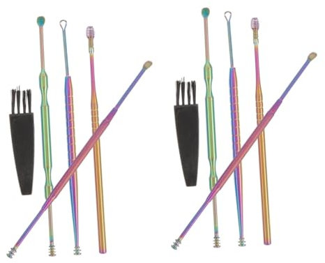 minkissy 2 Sätze Ohrreinigungsset 5-tlg Ohrspiralwerkzeug Ohrenschmalz-Picker Ohrenreiniger ohrschmalzentferner the ear cleaner Entfernung von Ohrenschmalz Ohrenschmalzentferner Plastik