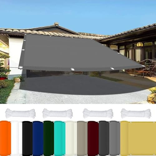 Kit di pali per vela ombreggiante, 5 x 10 m, in poliestere resistente con blocco UV al 98%, protezione solare esterna, per giardino, cortile, facile installazione con forte struttura di supporto