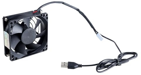 Eladcncmc Quiet USB Cabinet Cooling Fan With Temperature Control 80mm For Home Theater And Plant Houses