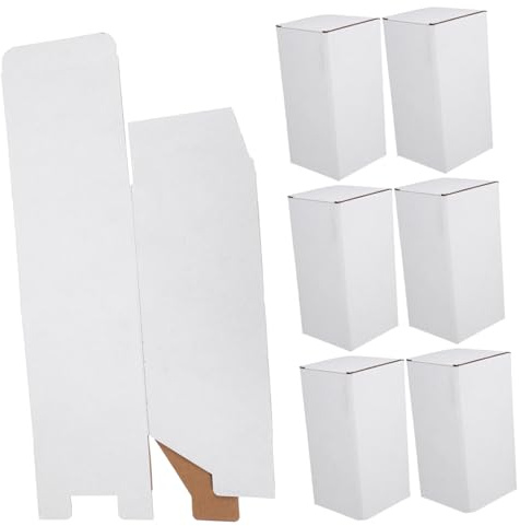 SHINEOFI 10pcs White Corrugated Shipping Boxes Made of Sturdy Paper with Fine Details, Multi-Grid Design for Secure Wine Bottle Packaging and Safe Shipping