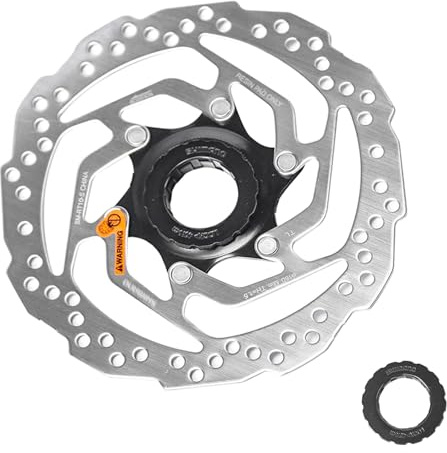 Yongness Rotor de disco de freno con bloqueo central de bicicleta de 180mm compatible con disco de freno Shimano SM-RT10 con cubierta de bloqueo, adecuado para bicicletas de carretera, MTB, BMX