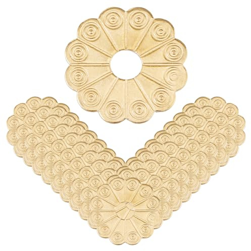 SUPERFINDINGS 20 discos traseros de latón de 2,4 cm, decoración clásica para muebles, juntas, flores, accesorios para manijas de caja, botones, armarios de muebles, color dorado