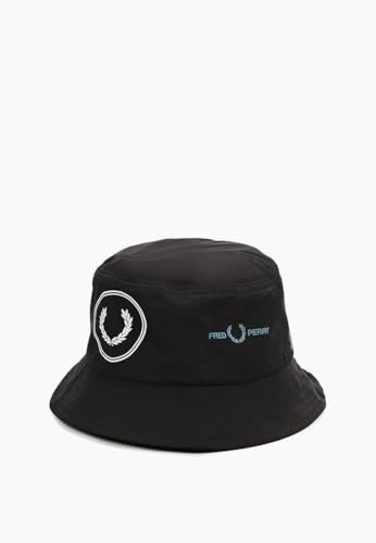 Fred Perry Herren HW6678 Fischerhut mit grafischem Markenlogo in Schwarz, Größe M