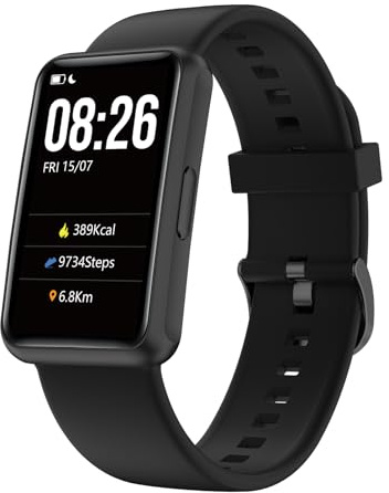 HUAKUA Fitness Tracker Watch,1.47 Touch Screen,Step & Calorie Counter,Sleep Monitor,IP68 Waterproof,Stopwatch,Alarm Clock - Smart Watch No Bluetooth No App Needed