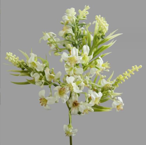 SUXUMHAO Lot de 3 fleurs artificielles lilas pour décoration de mariage Blanc