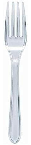 Generisk 100 Clear Forks Strong Heavy Duty Clear Forks, Reusable and Washable Forks Perfect for Parties, Tableware and Dinnerware,Reusable Forks