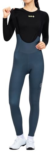 INBIKE Salopette Ciclismo Donna Invernale con Fondello Imbottiti 3D Pantaloni mtb Antivento con Bretelle Salopette da Bici da Strada Asciugatura Rapida