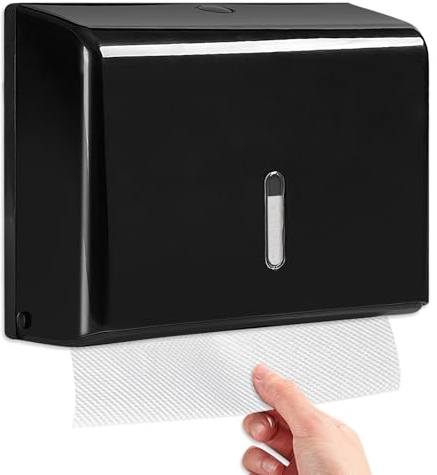 Distributore Asciugamani Grande Capacità Dispenser Carta Asciugamani Piegato a Z Dispenser Carta igienica per Bagno Cucina Ufficio E Luoghi Pubblici, Capacità di 200 Fogli, Nero