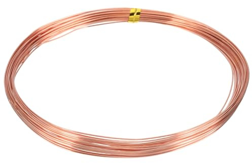 QUARKZMAN 99,9% Massiv Blanker Kupferdraht Weicher Reiner Kupfer Basteldraht 30 Fuß 22 Gauge (0,6mm) Für Basteln Schmuckherstellung Elektrokultur Gartenarbeit (9m)