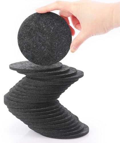 SOSMAR 24 Stück Rund Ø 10cm Glasuntersetzer Tassenuntersetzer - 5mm Dicke Filzuntersetzer Filzunterlage Tischschoner Untersetzer Filz für Tassen, Gläser und Getränke (Anthrazit)