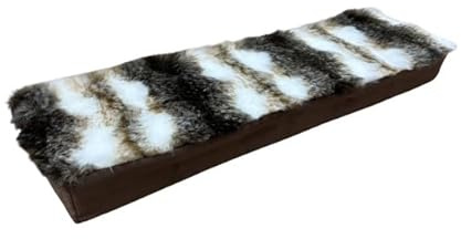 PnH Cat Window Cushion, Super Plush Cat Bed For Windowsill/Shelf/Floor/Catio, Luxurious Snuggly Faux Fur - 2 SIZES & 3 COLOUR CHOICES (Stripe, Small, 50cm x 22cm x 7cm)