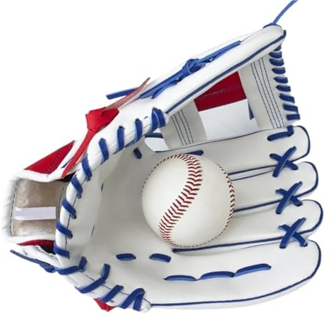 Baseballhandske professionell baseball sporthandske PU unga studenter träning spel handskar mottagare 10,5/11,5/12,5 tum (12,5 tum)