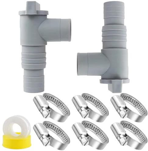 VETOLAKA 2 válvulas de paso para piscina de 32 mm: grifo de paso para piscinas con conexión de manguera de 32 mm, adaptador de manguera de piscina de 32 mm, accesorios de mantenimiento para piscina