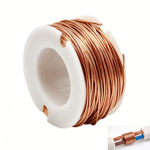Fil Cuivre Émaillé 0,5 mm 10 m, Fil de Cuivre Émaillé Magnétique Bobine Isolé pour Électro-Aimants Moteurs Transformateurs Bobinages Projets DIY Haute Conductivité Flexible Résistant pour Électronique