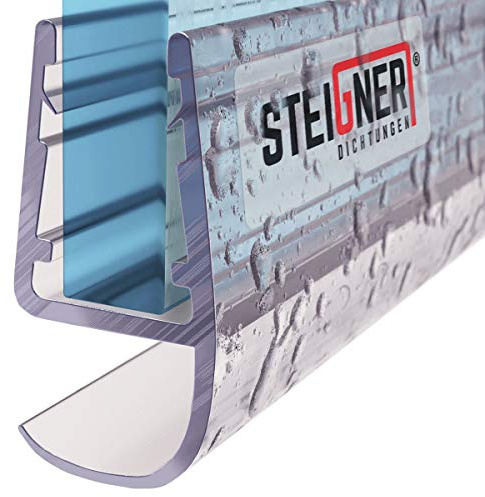 STEIGNER Joint porte de douche UK15 60 cm (1 pc.) transparent - Joint vertical pour douche à accès d'angle ou pentagonale avec porte 5-8 mm - Protection contre les fuites, Matériau durable, Étanchéité