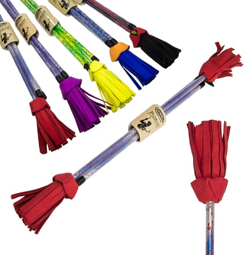 Juggle Dream Picasso Flowerstick. Bastone da Giocoliere con Bacchette in Silicone Ultra Grip. Bastone da Diavolo per Giocoleria (Blu/Argento)