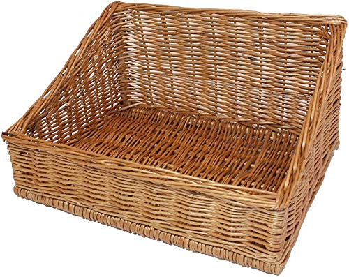 großer Brotkorb aus Weide in 3 Größen, Regalkorb, Brötchenkorb (50x40 cm) | Auslagekorb, Weidenkorb, Aufbewahrungskorb, Brotkörbchen