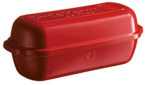 Emile Henry 349503 - Rustikale Brotform aus Keramik, Rot (Grand Cru), 39 x 16,5 x 15 cm