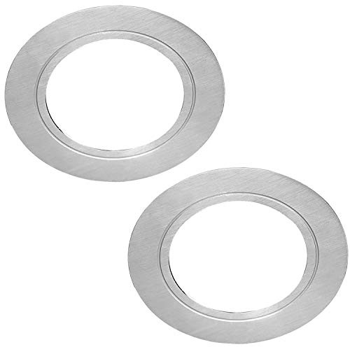 2 Pack | Bright 2.6W LED Under Cabinet Spot Lights & Driver Kit | Stainless Steel & Warm White | Recessed Flush Mounted Fitting | Kitchen Worktop Counter Cupboard Down Light | Modern Round Lighting