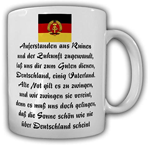 Tasse DDR Hymne Auferstanden aus Ruinen Deutsche Demokratische Reoublik #25387