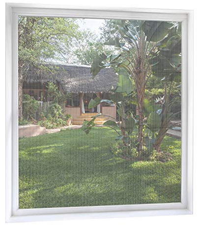 MYCARBON 2 Stück Fliegengitter Fenster 120x120cm, zuschneidbar, ohne Bohren, Insektenschutz für Fenster, Weiß