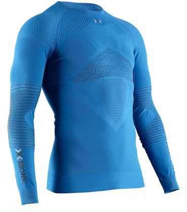X-Bionic Energizer 4.0 Round Neck Long Sleeves Strato Base Camicia Funzionale, uomo, teal Blue/Anthracite, XL