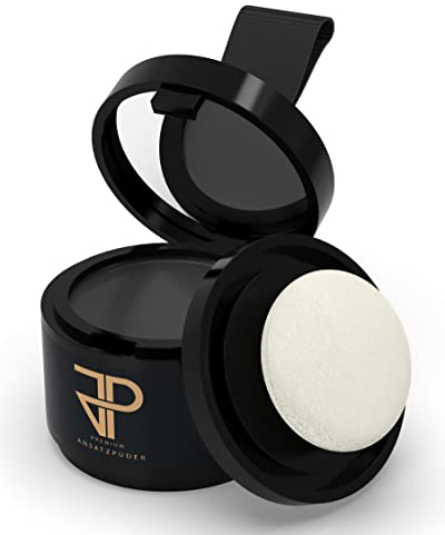 JP Conceal - Premium Ansatzpuder - Haar Concealer - Coloration - Wasserfestes Haar Make-up - Haarverdichtung - für Männer & Frauen - Schwarz